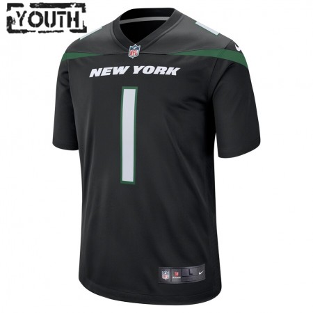 Camiseta Niño New York Jets Zach Wilson 1 Nike Negro 2021 NFL Draft